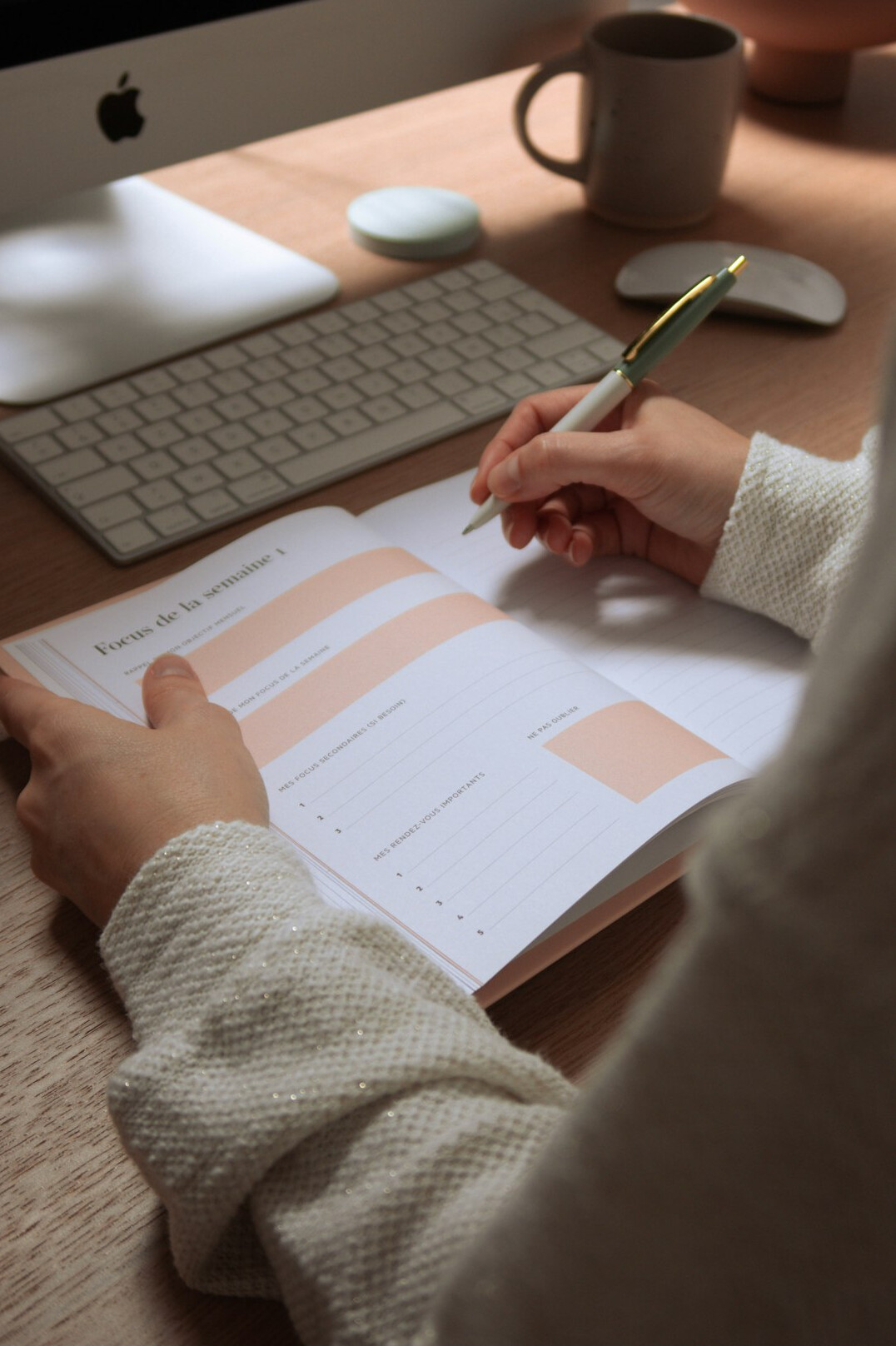 journal writing at desk